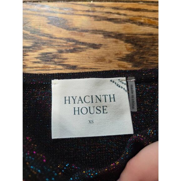 NWT TUCKERNUCK Hyacinth House Black Metallic Selena Knit Mini Dress Size XS - Picture 3 of 5